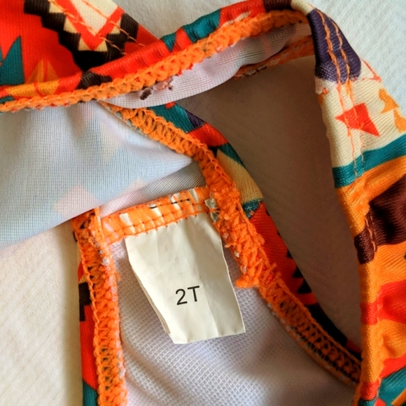 aztec print bikini 2 piece swimsuit 2T toddler girls - Picture 3 of 7